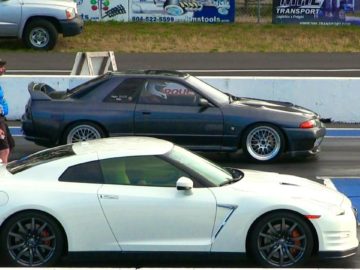 Must see race Nissan Skylane r32 gtr smokes Gtr 35-drag race