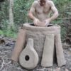 Primitive Technology: Termite clay kiln & pottery