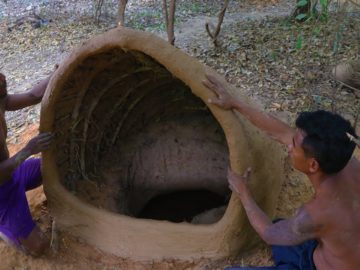 Primitive Tool : Build Underground House protect cool season