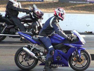 R6 Yamaha with nitrous is the monster-sound and drag race