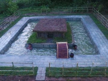 Set Up Brick and fences around Swimming Pool