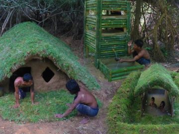 We spend 1 month to finish underground house, underground swimming pool and water filter tank